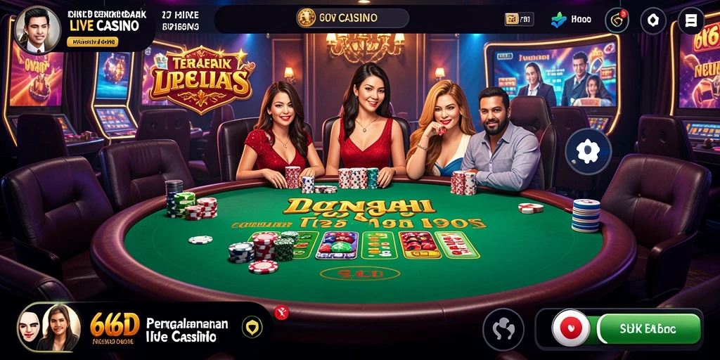 Screenshot gameplay 66D menunjukkan suasana kasino yang mendebarkan.