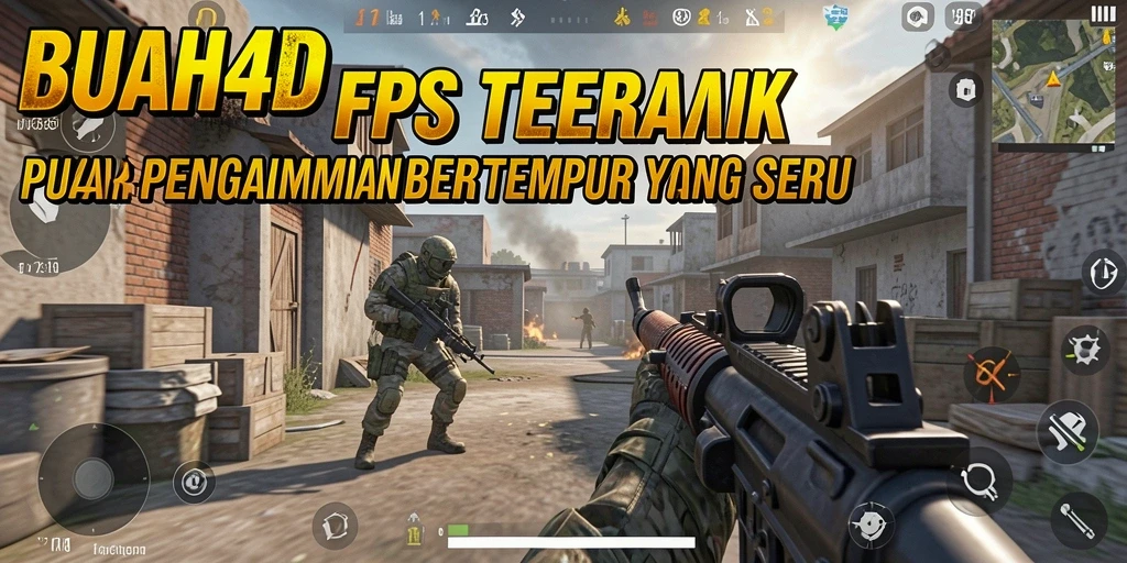 Tampilan aksi intens dalam gameplay BUAH4D di medan perang.