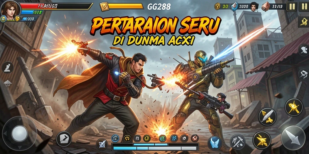 Screenshot GG288 menampilkan pertarungan intens dengan grafis yang menawan.