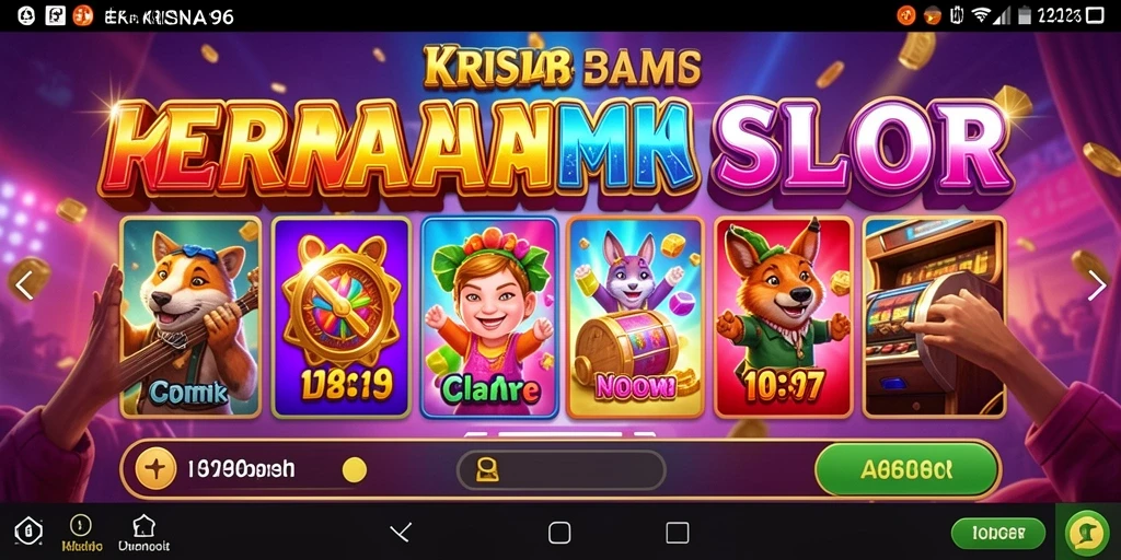Tampilan gameplay Slot yang penuh warna dan menarik di KRISNA96.