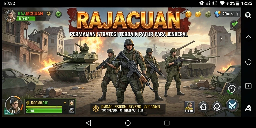 Tampilan gameplay strategis yang mendebarkan di RAJACUAN.