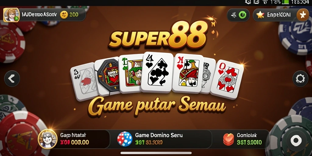 Tangkapan layar SUPER88 menampilkan gameplay Domino yang seru dan interaktif.