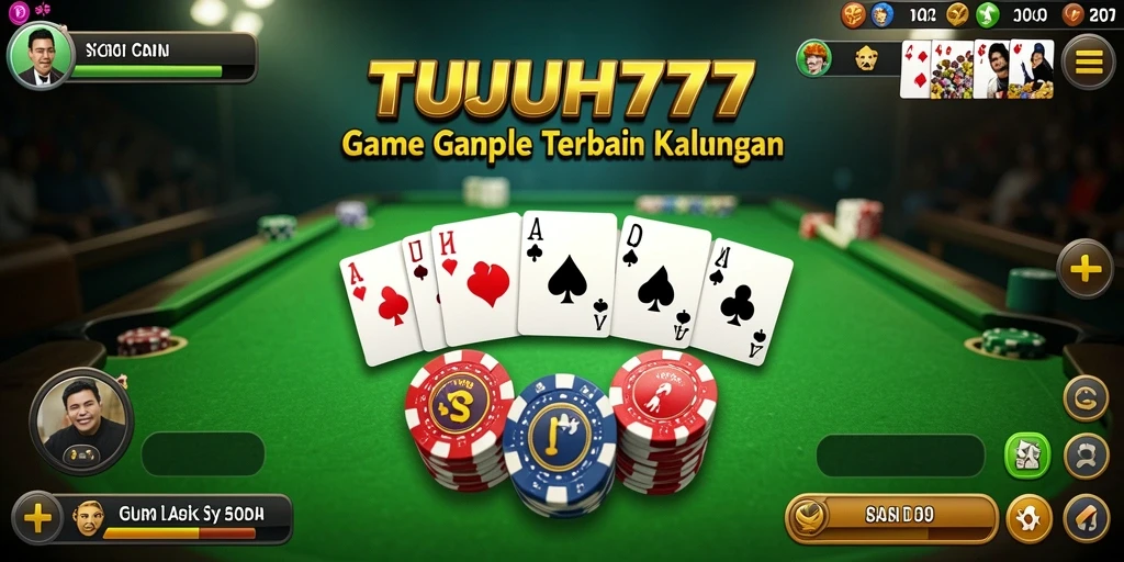 Tampilan menarik dari gameplay Gaple di TUJUH777.